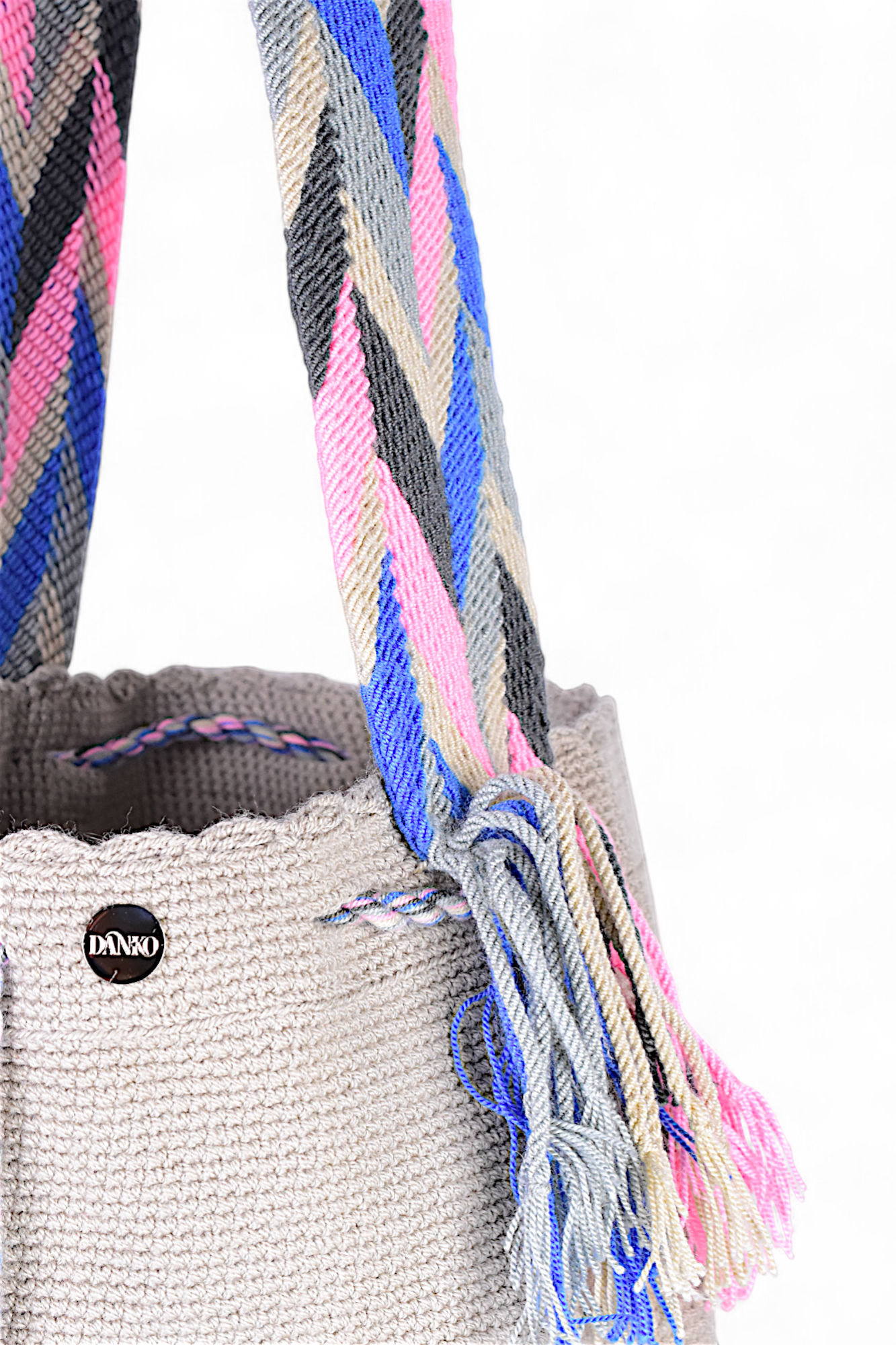 Large Light Grey Crocht Bag