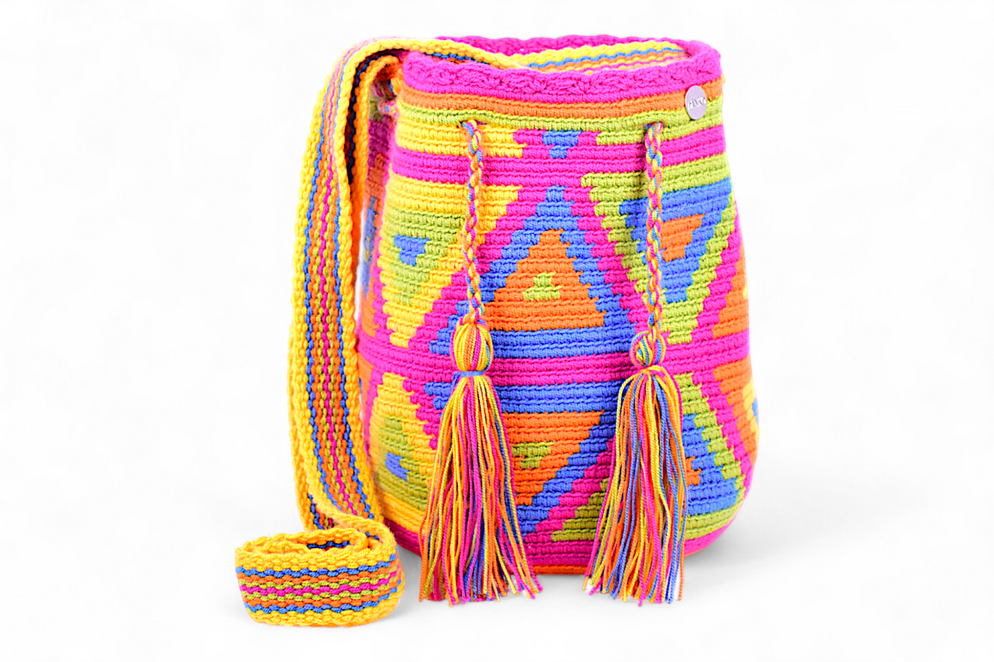 Medium Wayuu Crossbody Bag with Diamond Design
