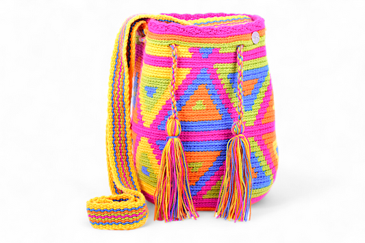 Medium Wayuu Crossbody Bag with Diamond Design