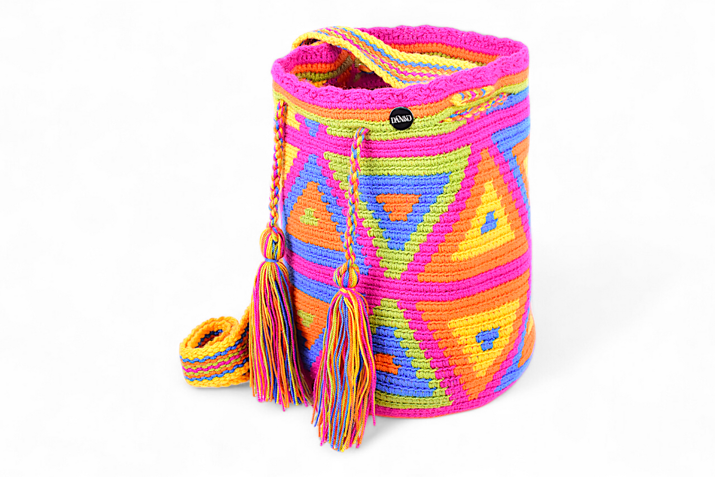 Medium Wayuu Crossbody Bag with Diamond Design