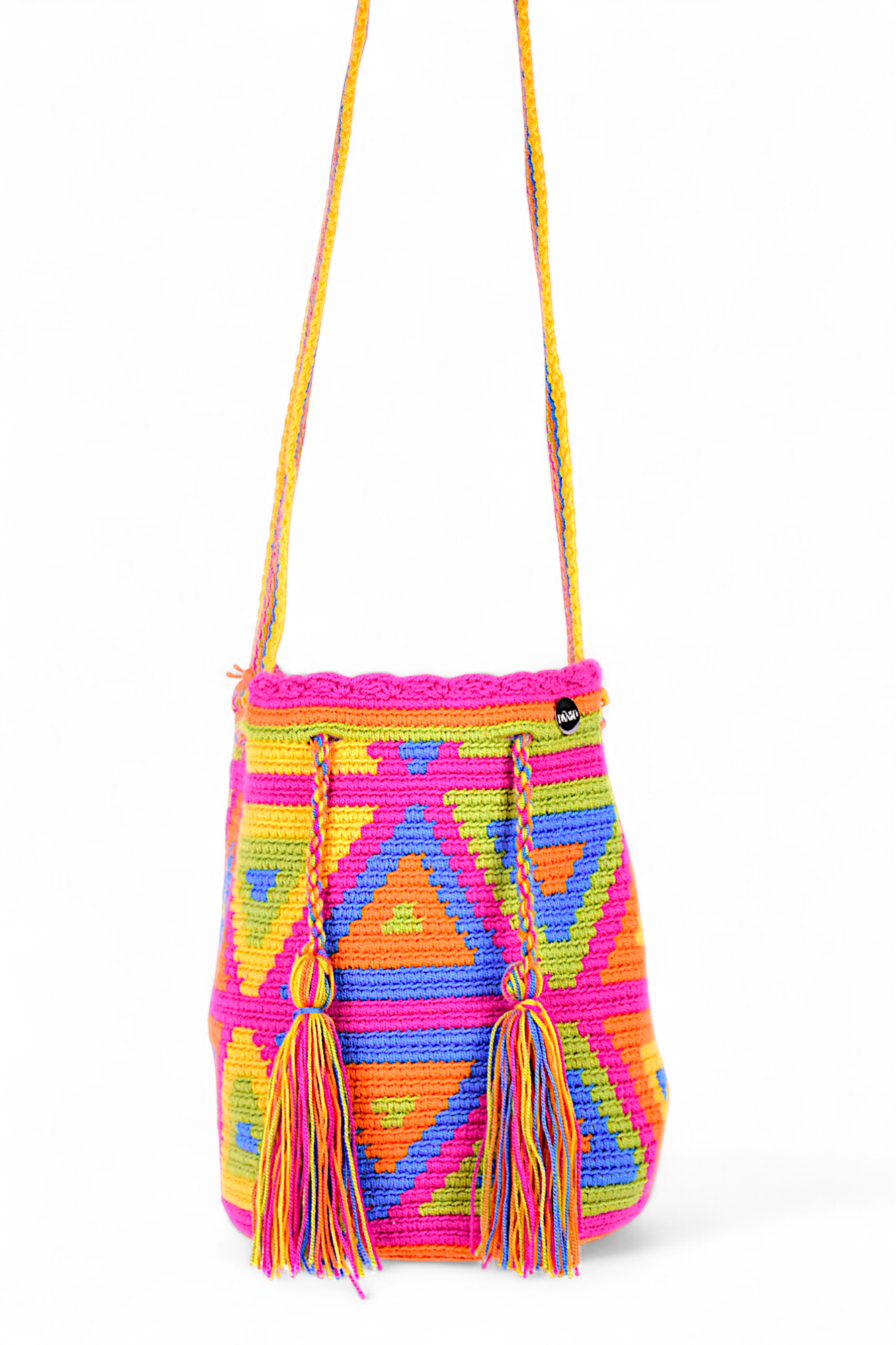 Medium Wayuu Crossbody Bag with Diamond Design