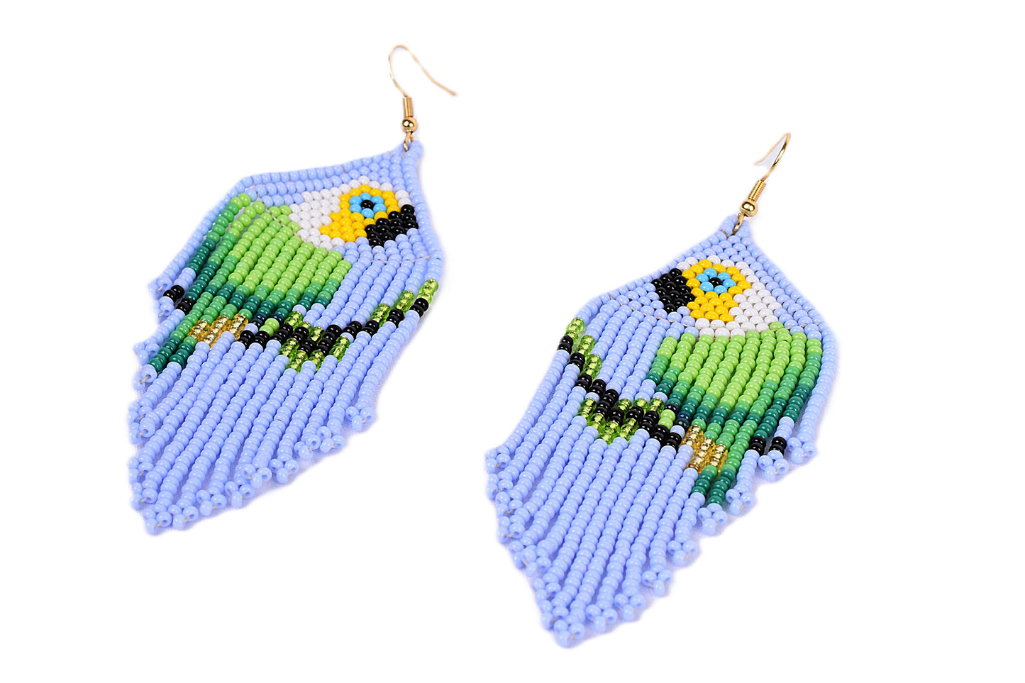 Pale Blue Parrot Earrings