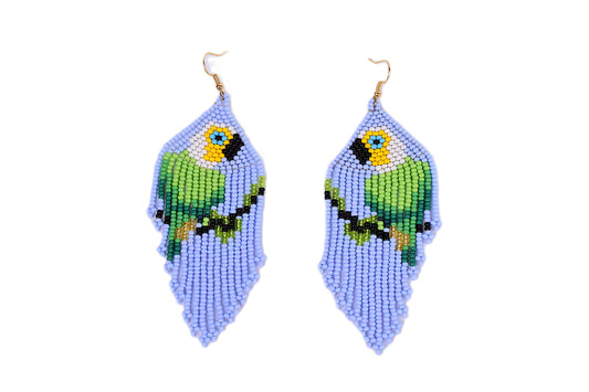 Pale Blue Parrot Earrings