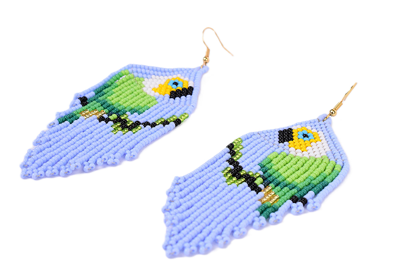 Pale Blue Parrot Earrings