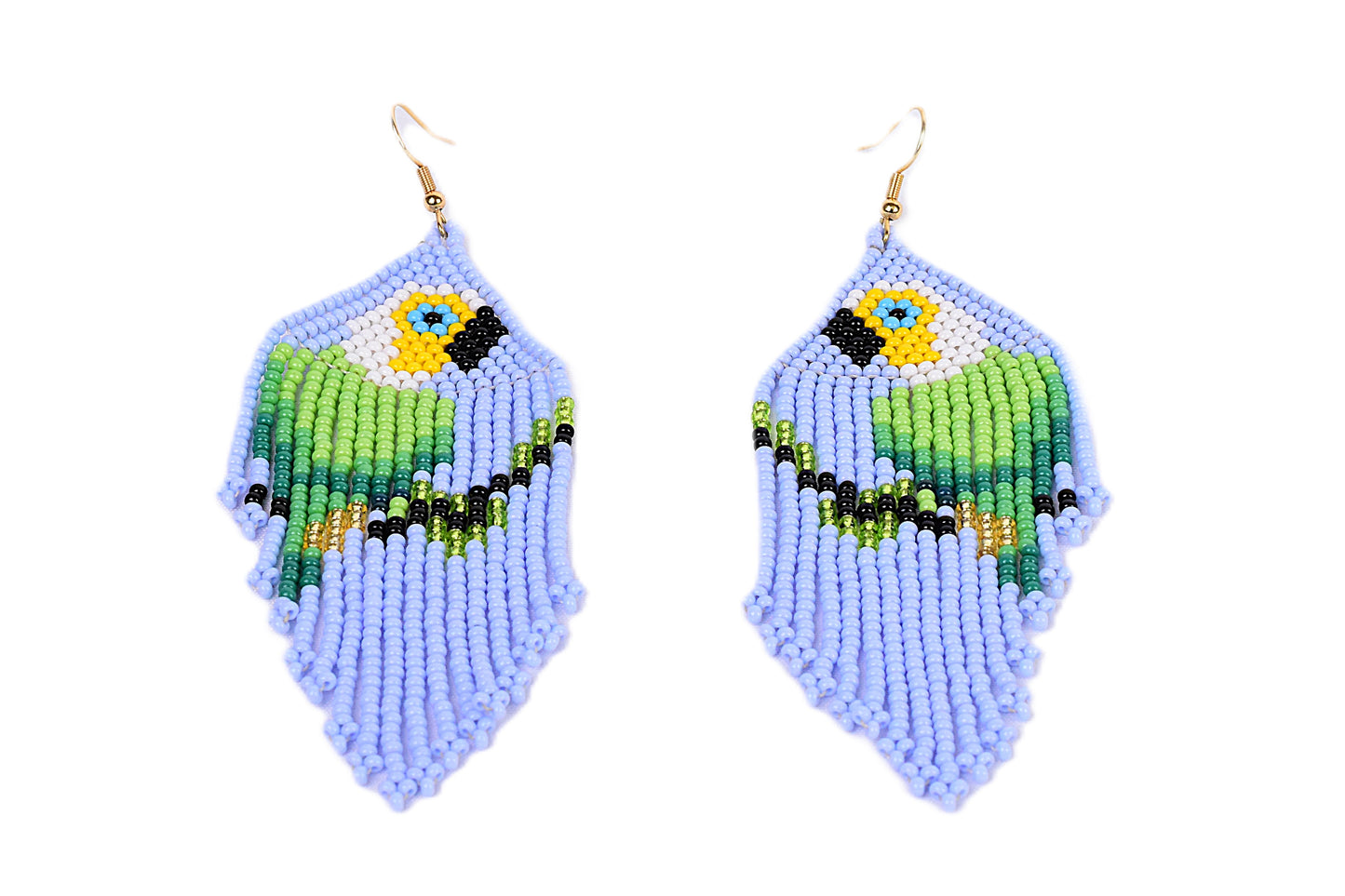 Pale Blue Parrot Earrings
