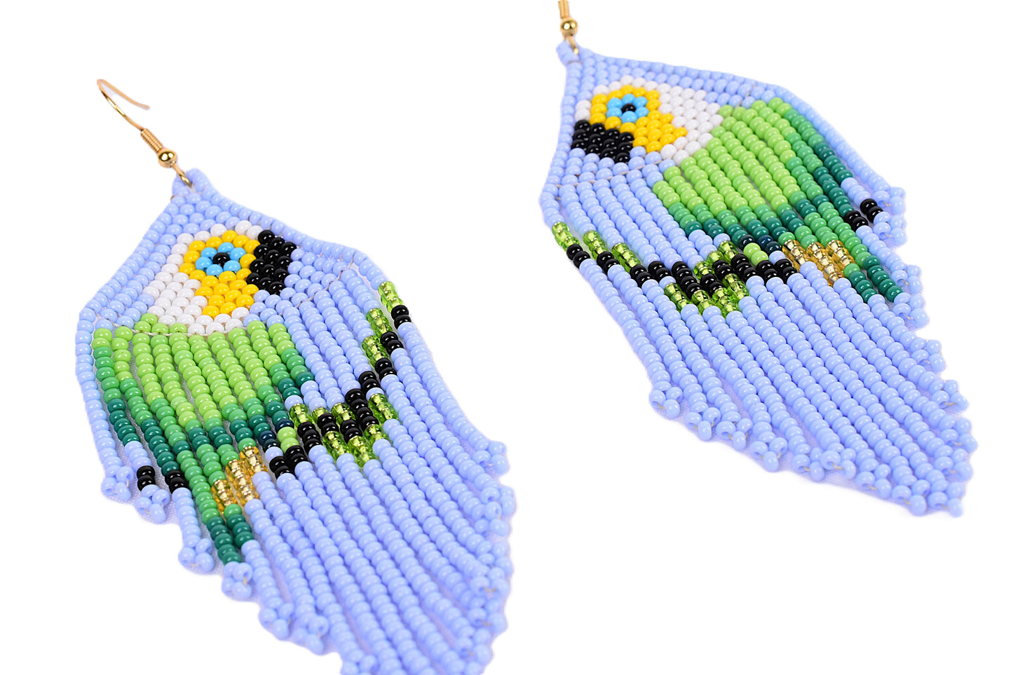 Pale Blue Parrot Earrings