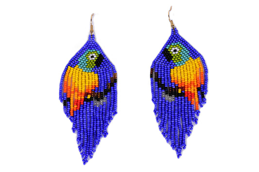Royal Blue Parrot Earrings