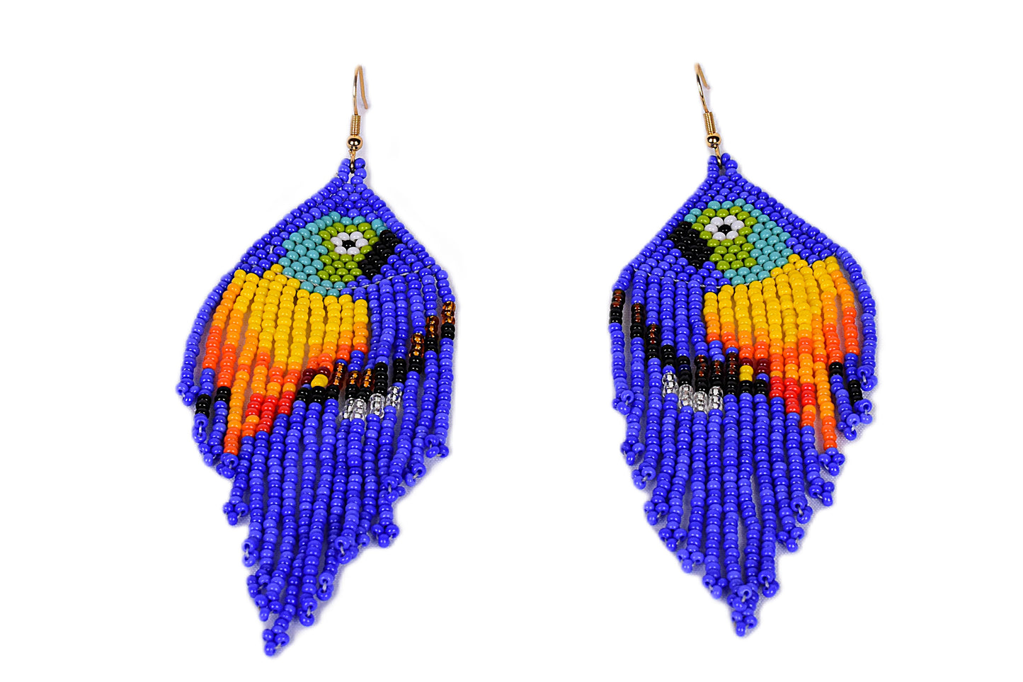 Royal Blue Parrot Earrings