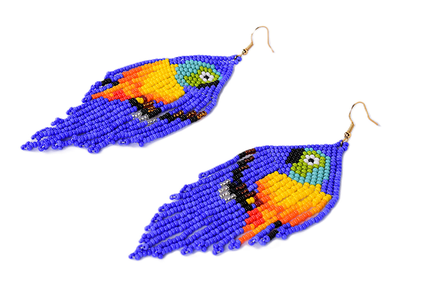 Royal Blue Parrot Earrings