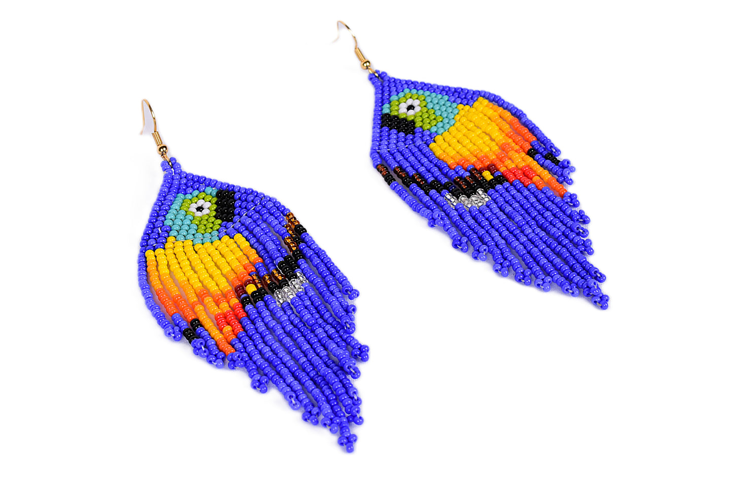 Royal Blue Parrot Earrings