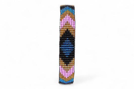 Blue Diamond Beaded Bracelet