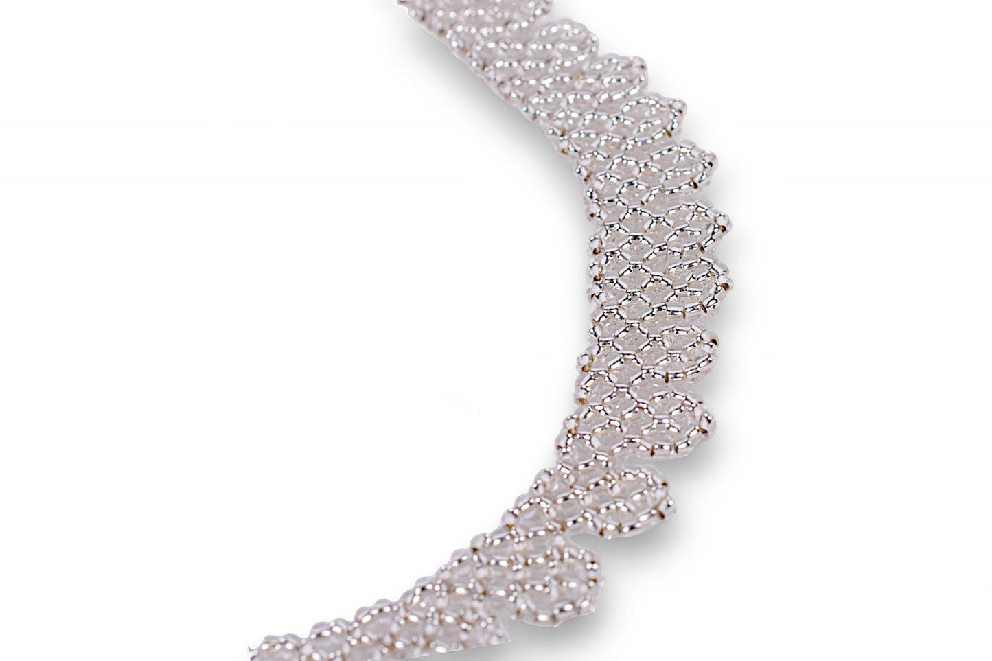 Silver Beaded Chocker Necklace (Medium)