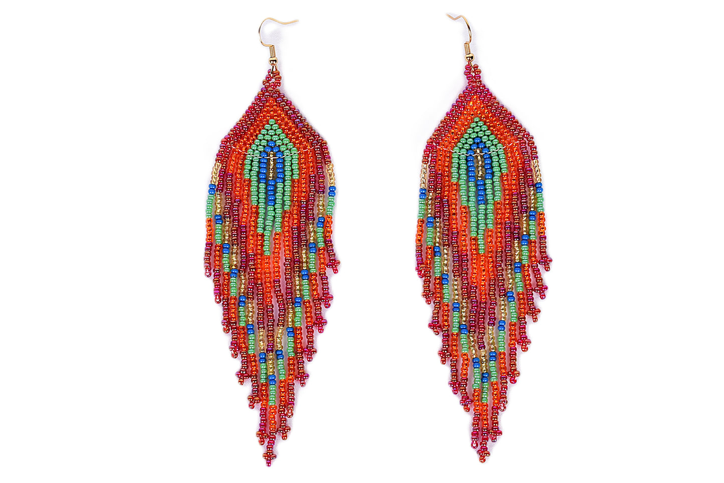 Pink & Orange Feather Earrings