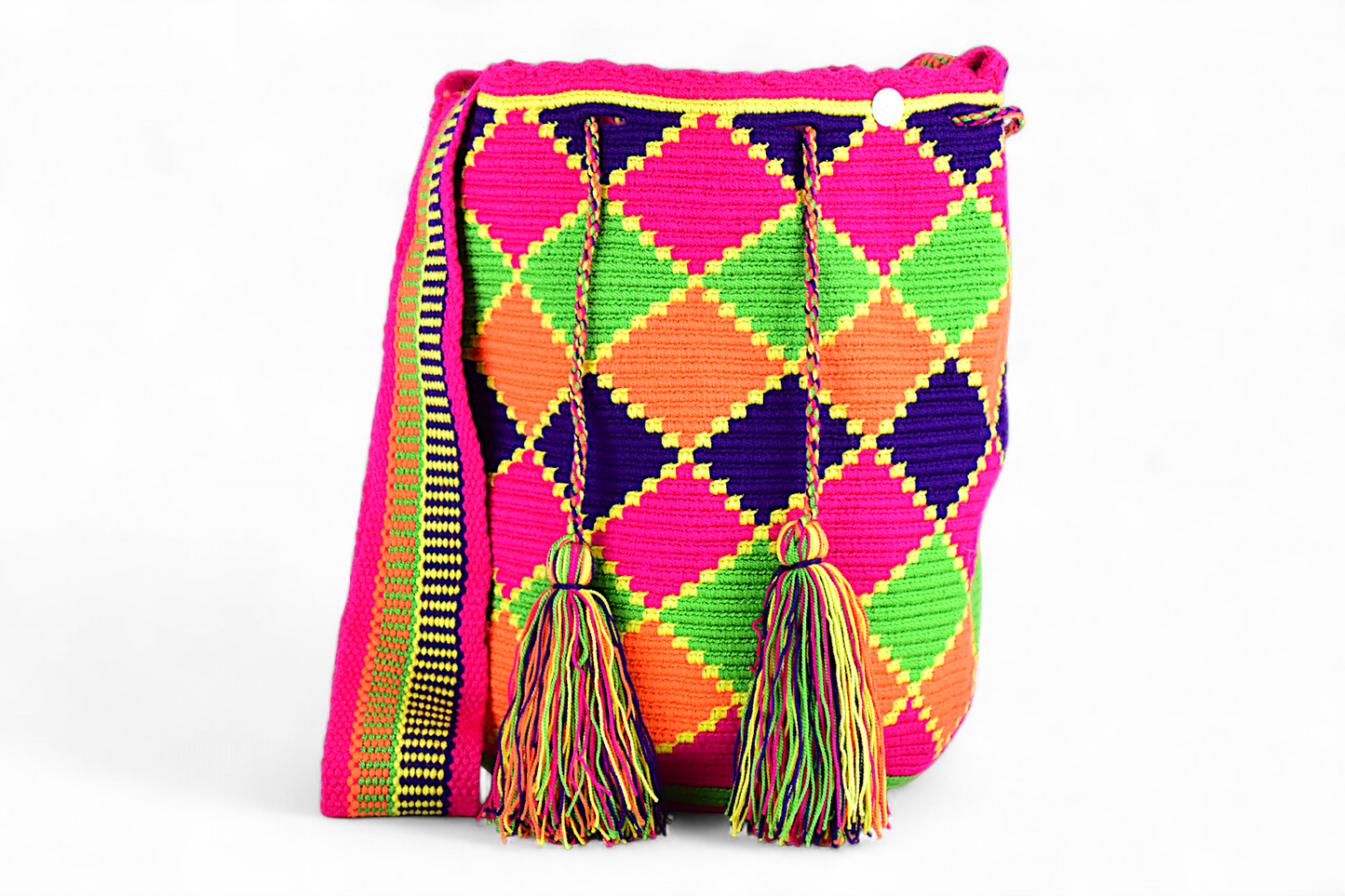 Large Diamond Pattern Crochet Bag