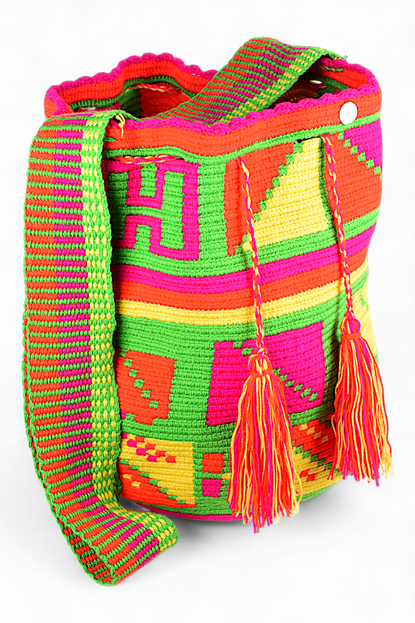 Large Neon Pattern Crochet Bag