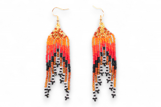 Small Mermaid Tail Earings - Gold & Orange