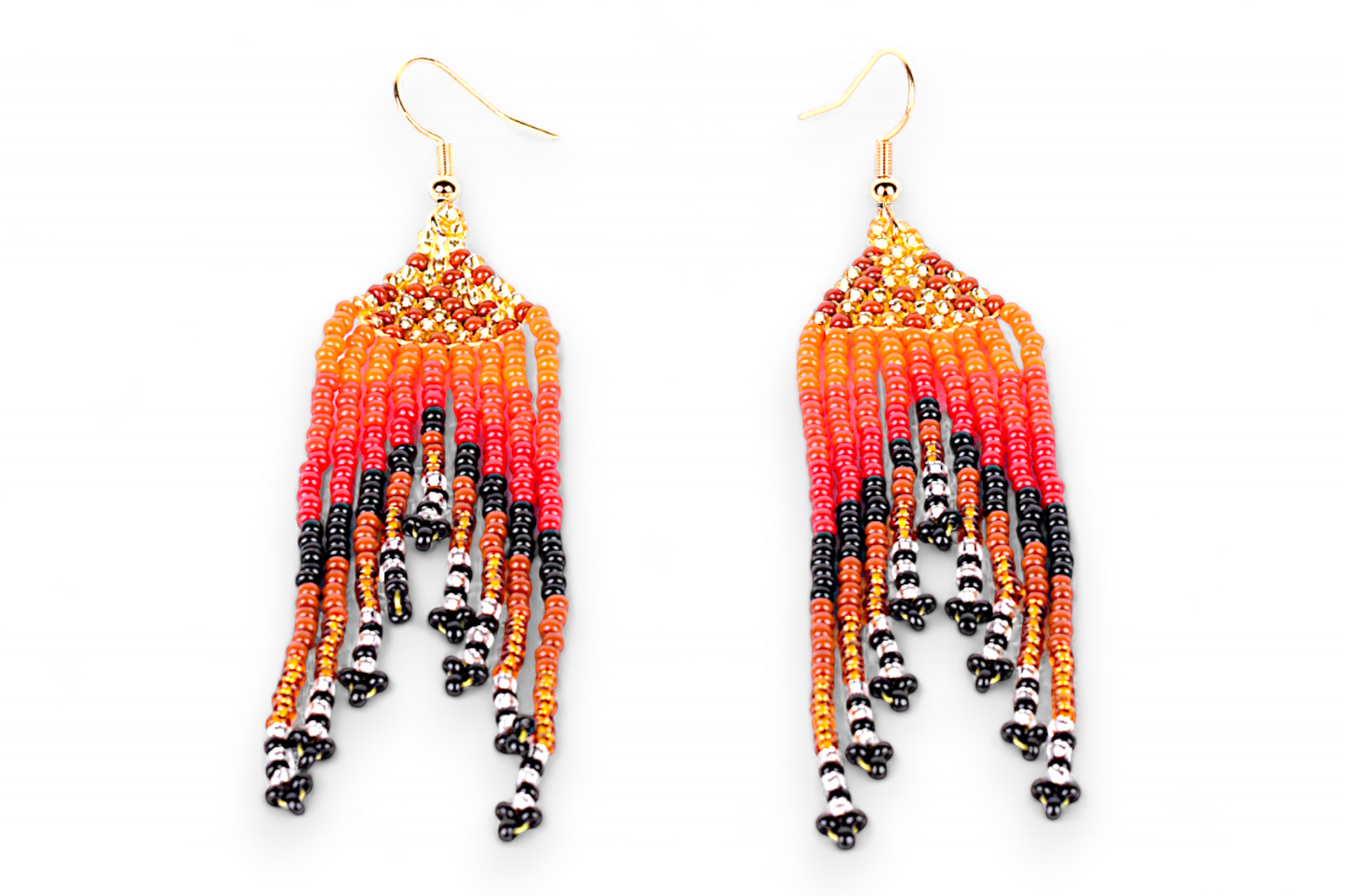 Small Mermaid Tail Earings - Gold & Orange