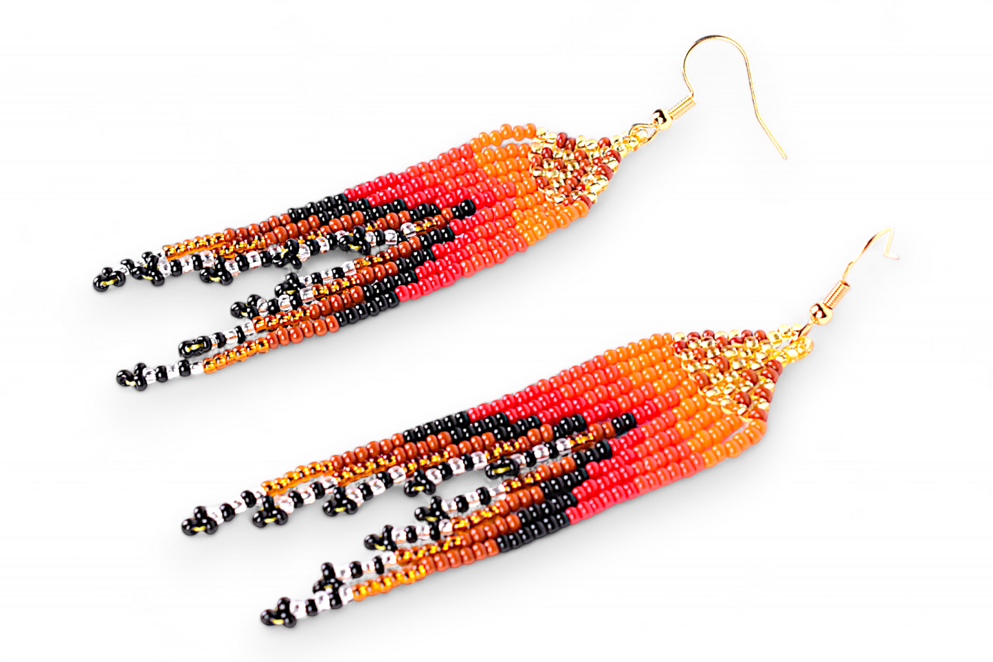 Small Mermaid Tail Earings - Gold & Orange