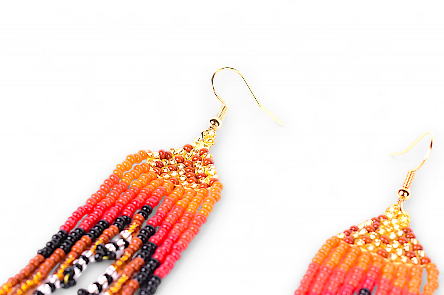 Small Mermaid Tail Earings - Gold & Orange