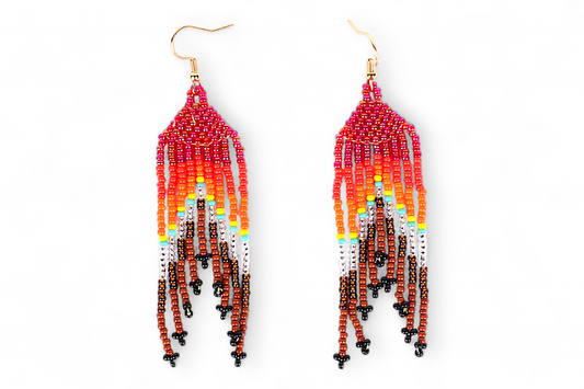 Small Mermaid Tail Earings - Pink & Orange