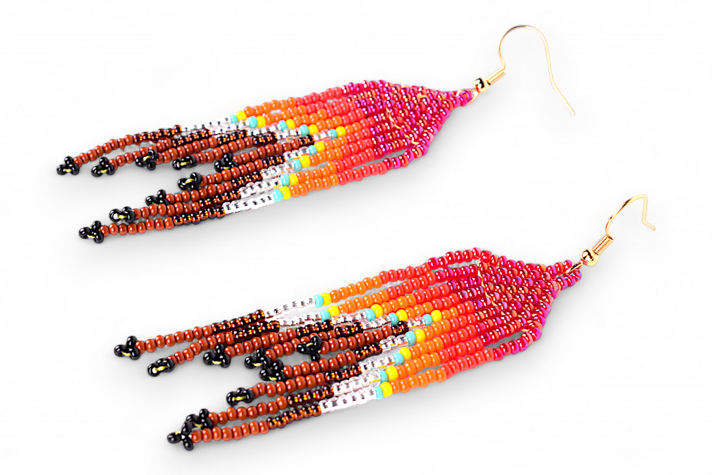 Small Mermaid Tail Earings - Pink & Orange