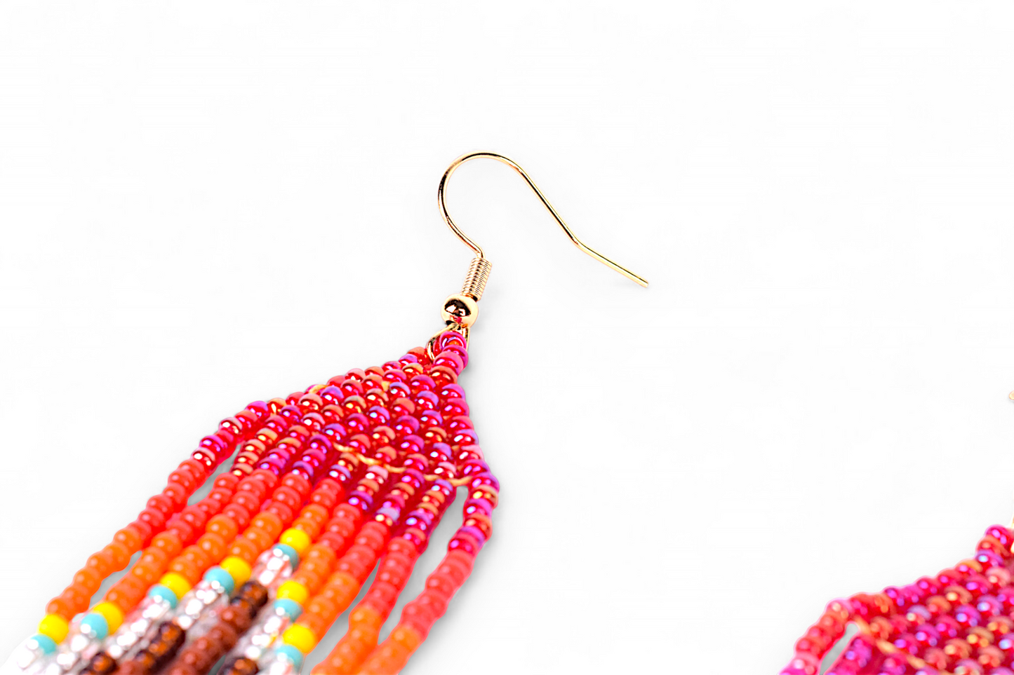 Small Mermaid Tail Earings - Pink & Orange