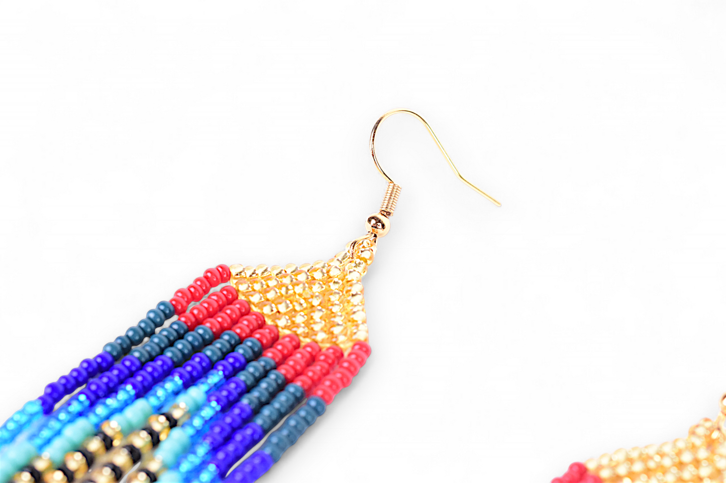 Small Mermaid Tail Earings - Blue & Gold