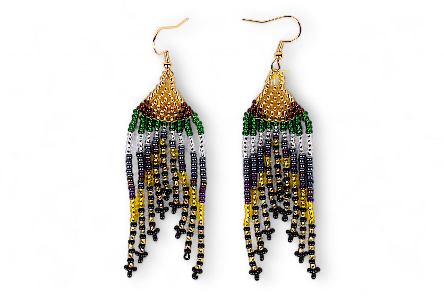 Small Mermaid Tail Earings - Gold & Green