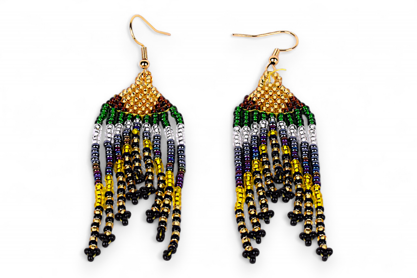 Small Mermaid Tail Earings - Gold & Green