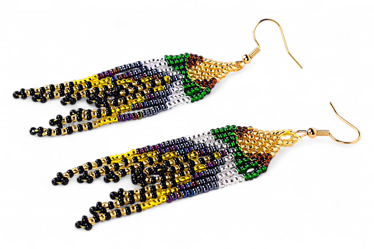 Small Mermaid Tail Earings - Gold & Green
