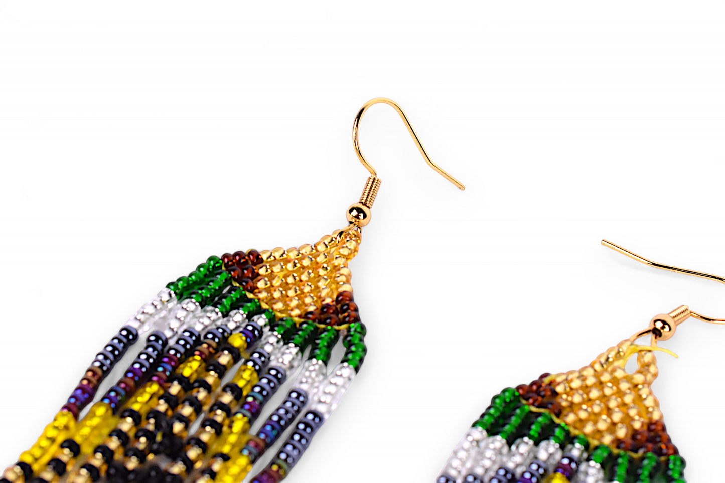 Small Mermaid Tail Earings - Gold & Green