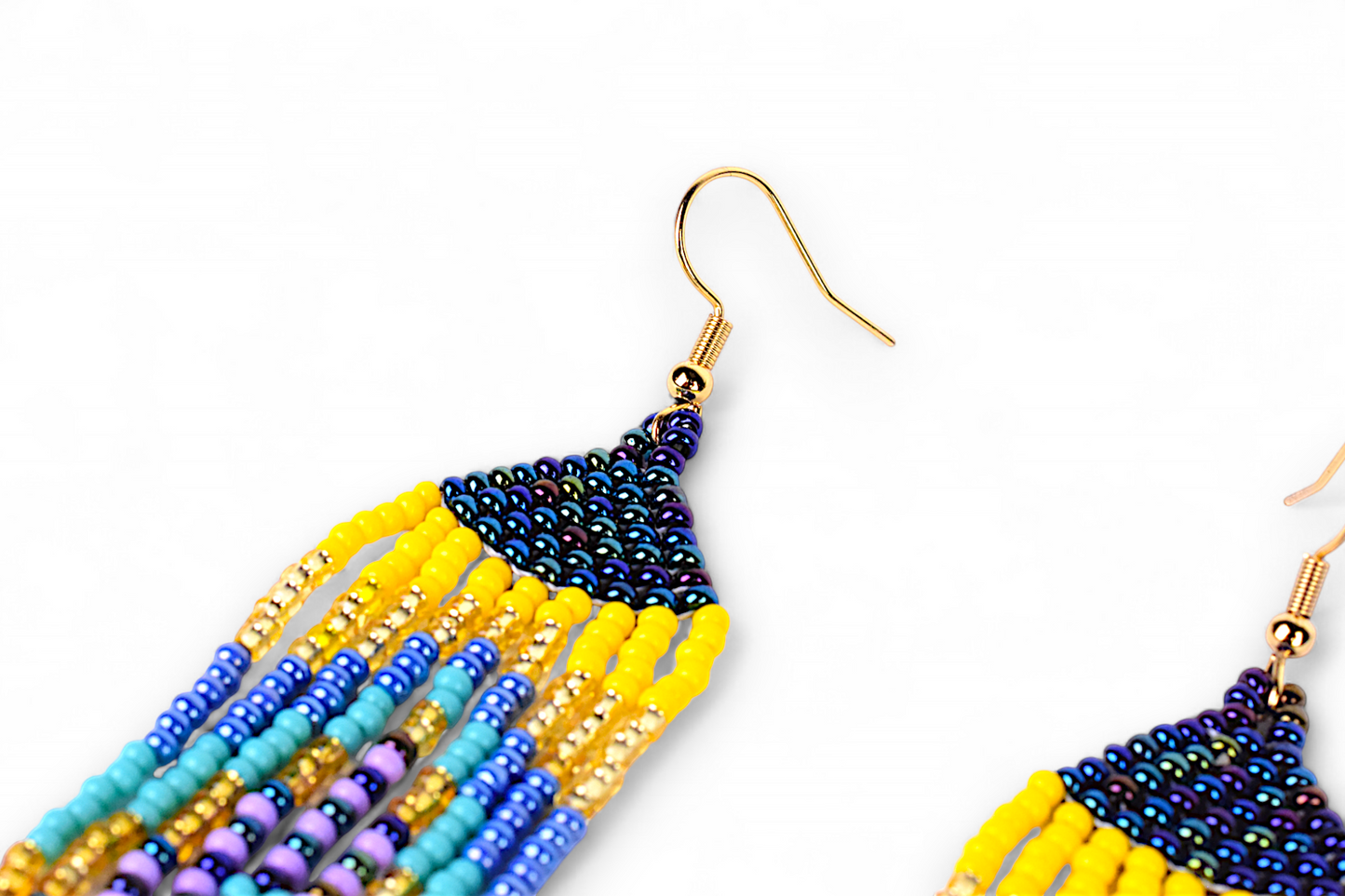 Small Mermaid Tail Earings - Blue & Yellow