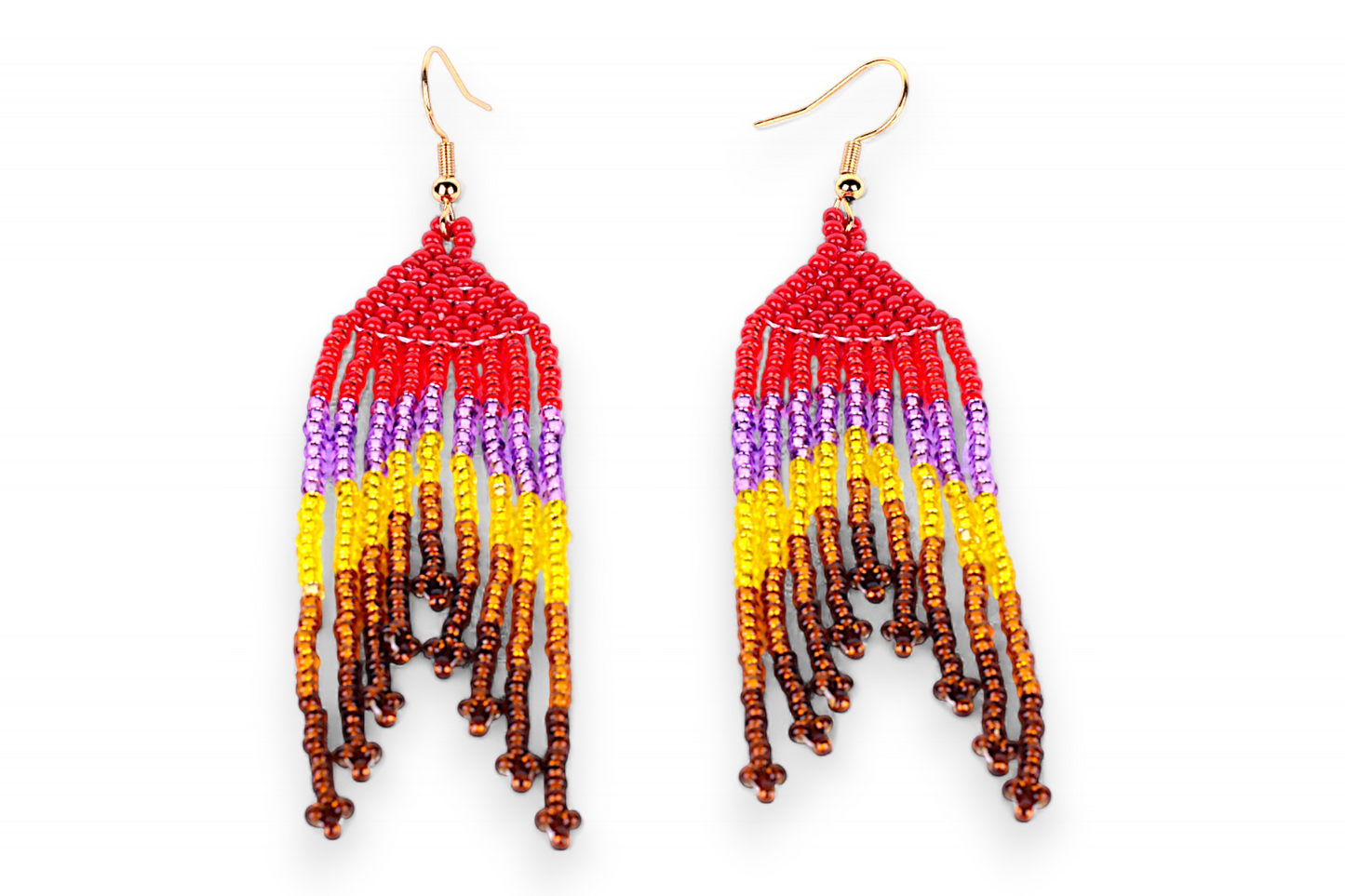Small Mermaid Tail Earings - Red & Yellow