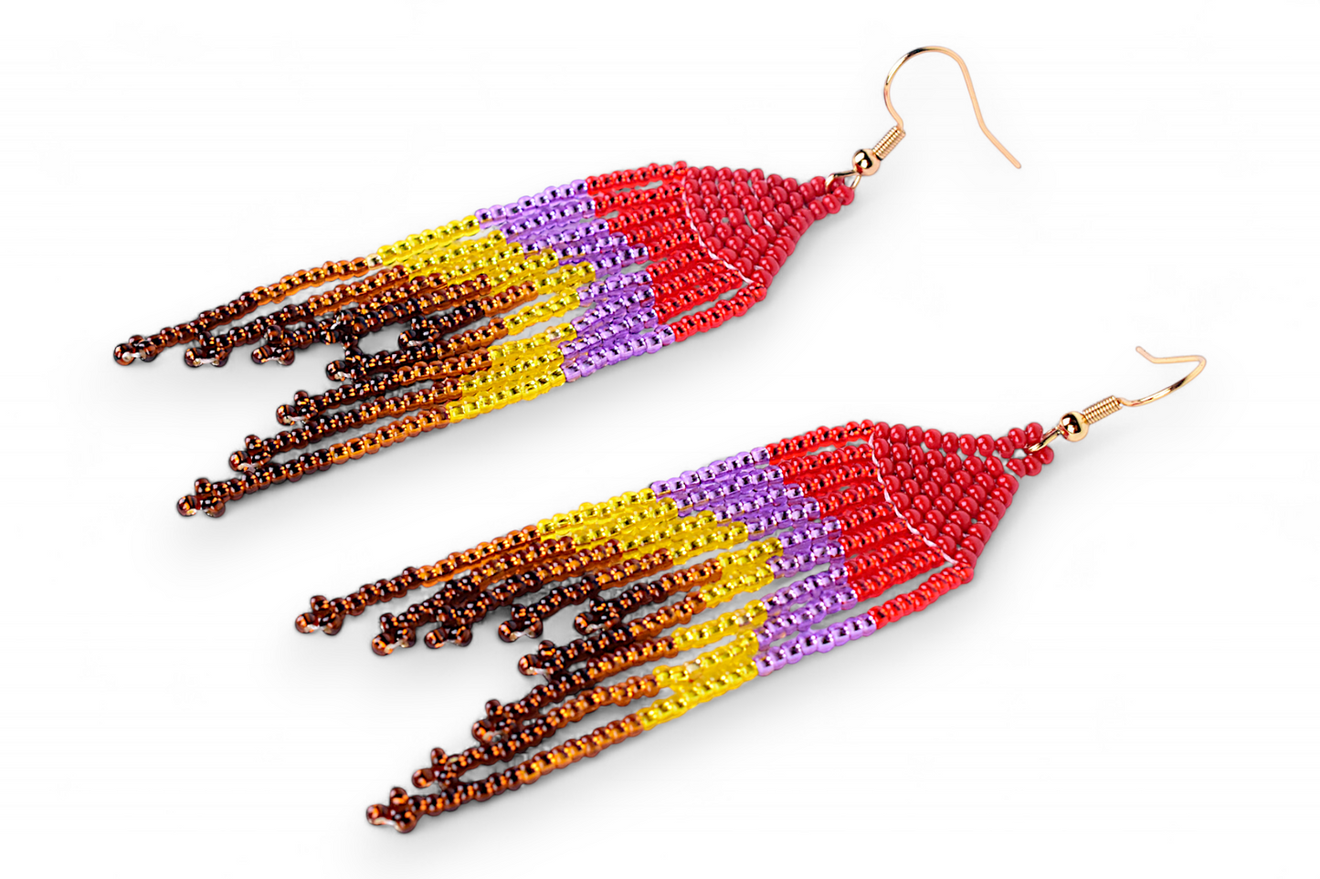 Small Mermaid Tail Earings - Red & Yellow