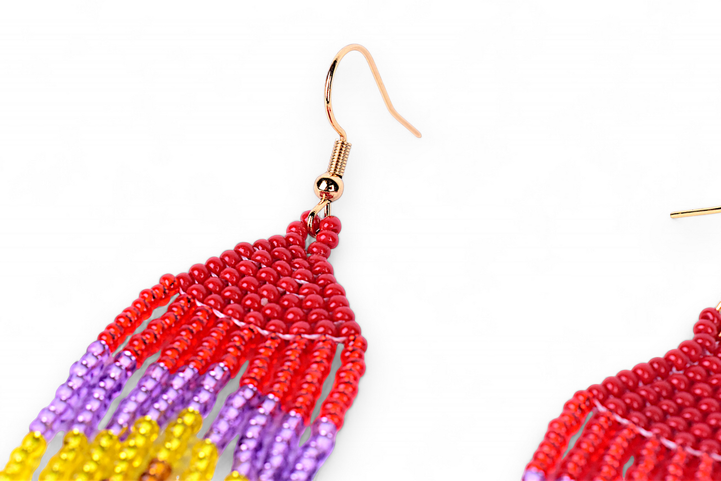Small Mermaid Tail Earings - Red & Yellow