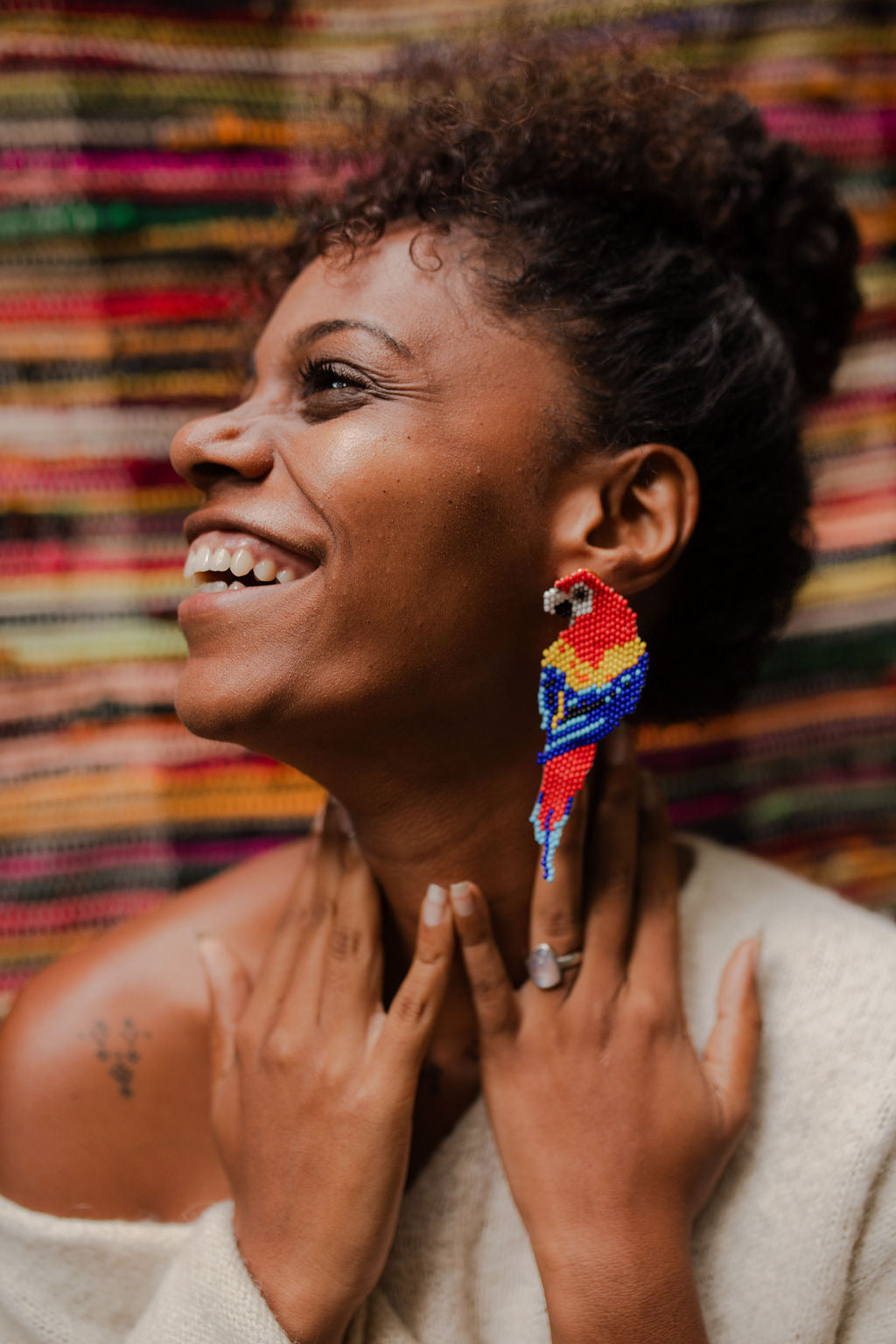 Red & Blue Parrot Earings (Large)