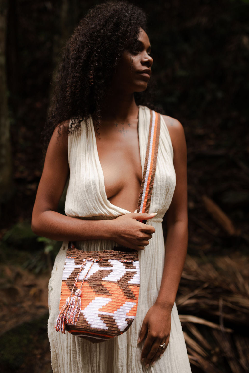 Boho Crochet Bucket Bag with a Vibrant Geometric Design