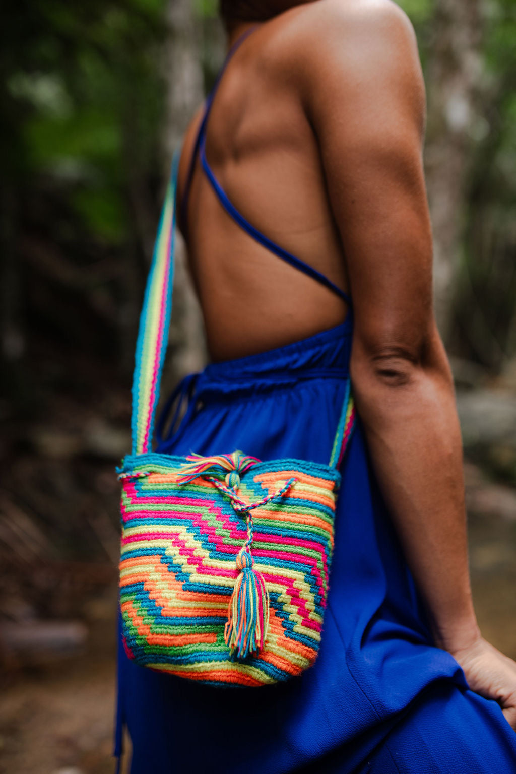 Small Boho Bag with Multicolour Design