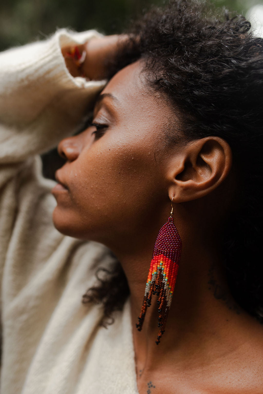 Small Mermaid Tail Earings - Pink & Orange