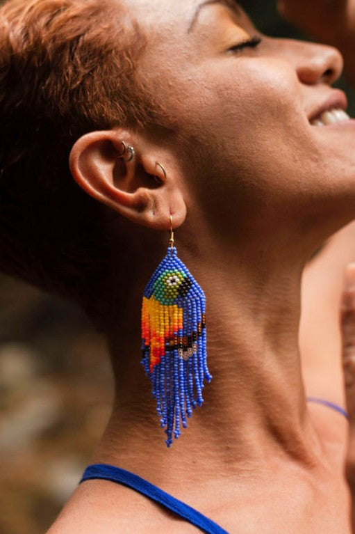 Pale Blue Parrot Earrings