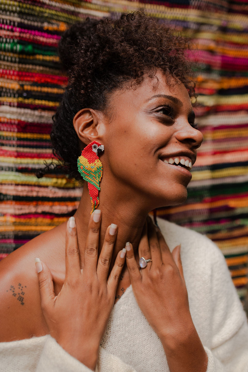 Red & Green Parrot Earings (Large)