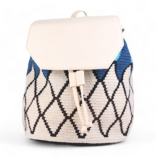 Blue Cream Danko Handcrafted Backpack