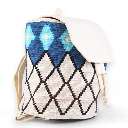 Blue Cream Wayuu Hand Crafted Backpack