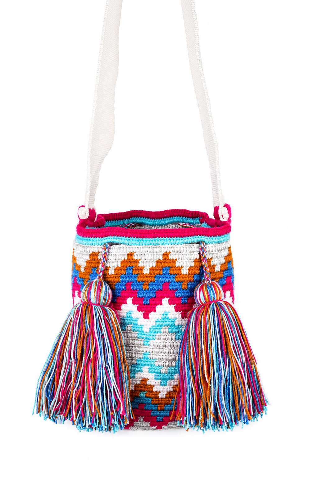 Multicolour Handmade Colombian Wayuu Bag with Tassels