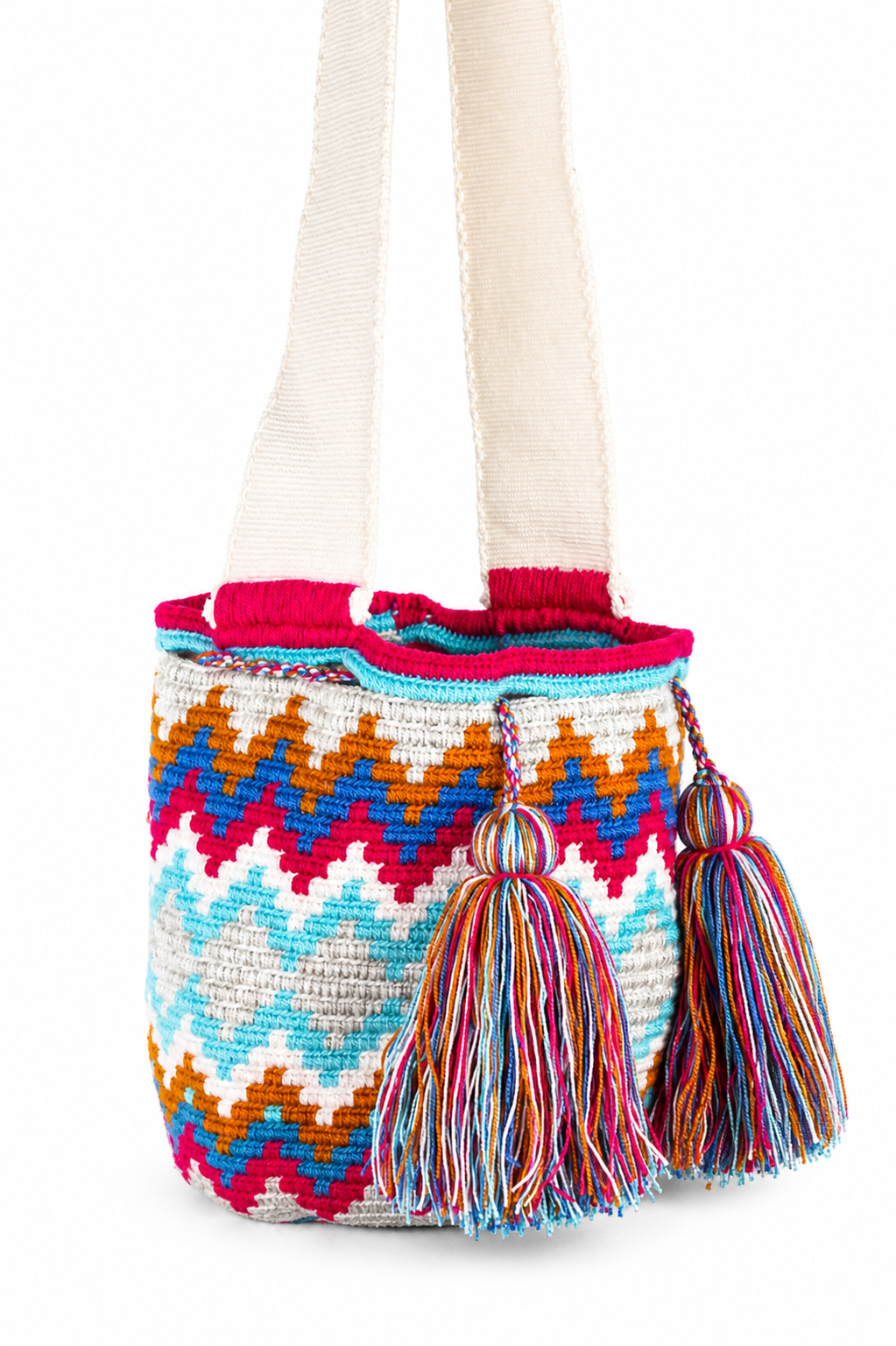 Multicolour Handmade Colombian Wayuu Bag with Tassels