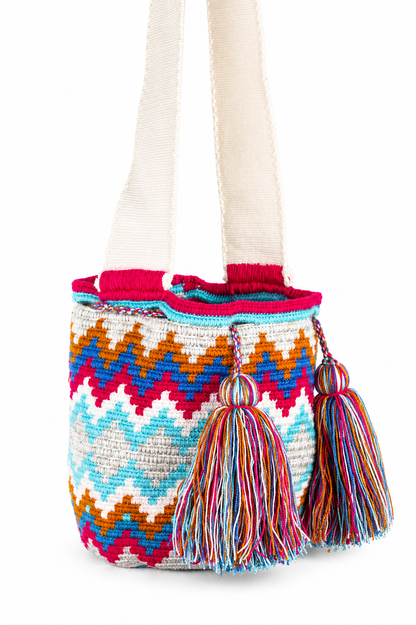 Multicolour Handmade Colombian Wayuu Bag with Tassels