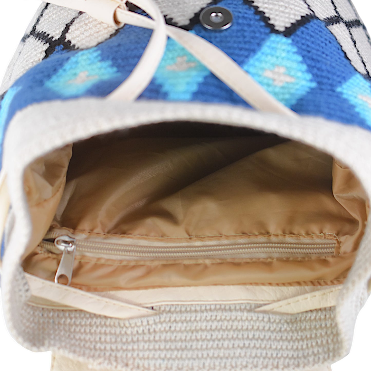 Blue & Cream Wayuu Backpack