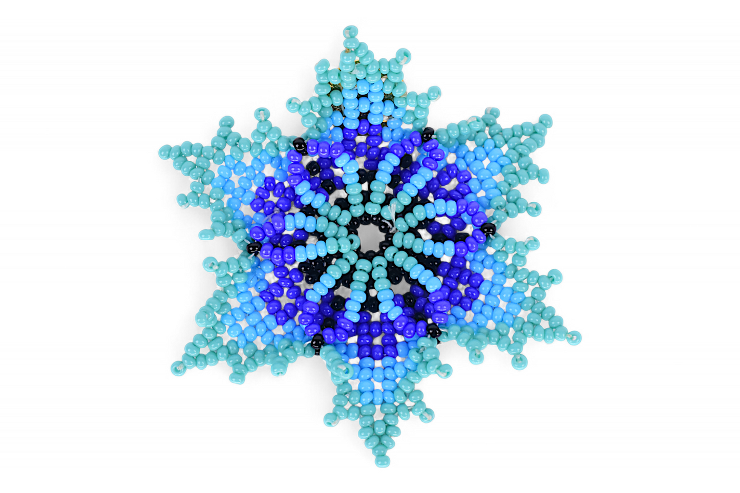 Blue Flower Beaded Earrings