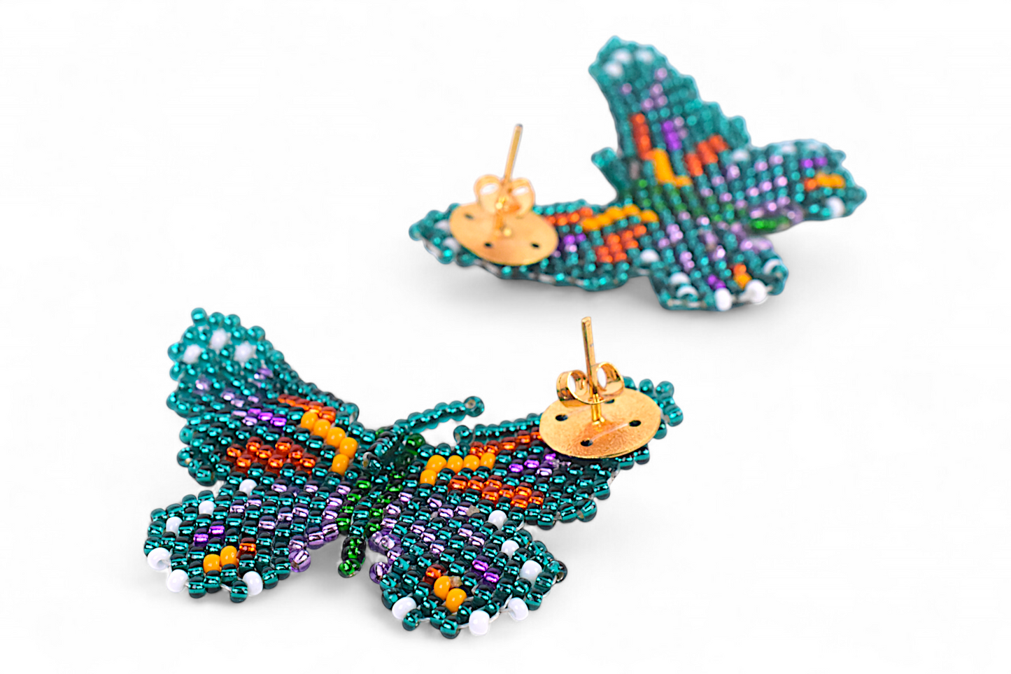Small Green & Orange Butterfly Earing