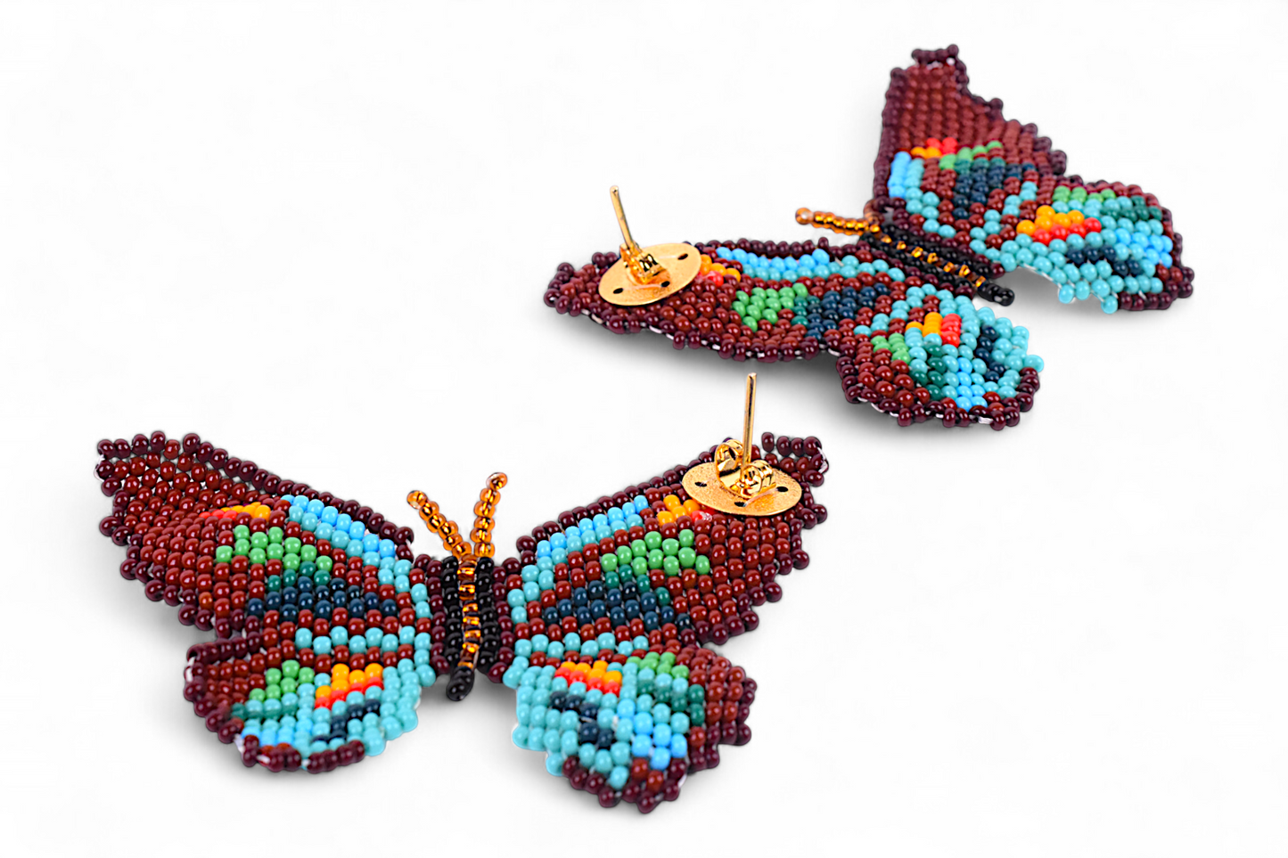 Large Brown & Green Butterfly Earing